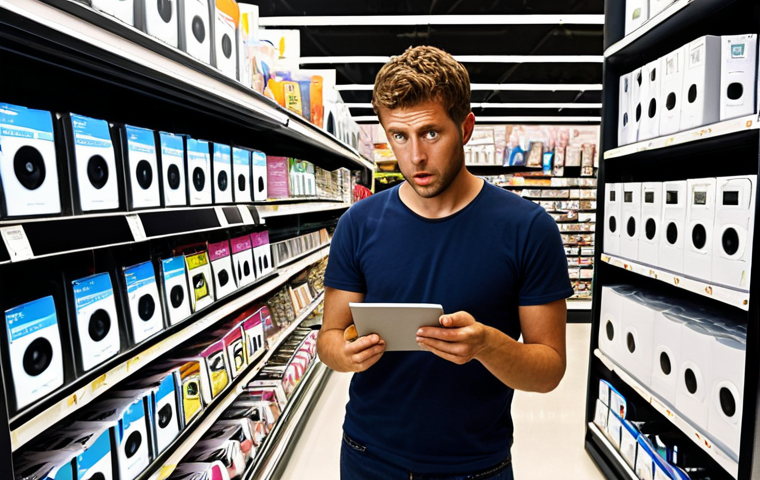 **Prompt 1 (The Warranty Jungle):**
    "A consumer stands in a modern electronics store aisle, gazing at an array of sleek smart home devices (smart thermostat, AI speaker, security camera). Surrounding them, a dense, metaphorical 'jungle' formed by intertwined legal documents, warranty clauses, and tiny, illegible fine print. The person's expression is a mix of wonder for the tech and visible confusion/worry about the overwhelming paperwork. Soft, artificial store lighting highlights the shiny products, contrasting with the dark, complex backdrop of documents. Detailed, high-resolution digital art, realistic."